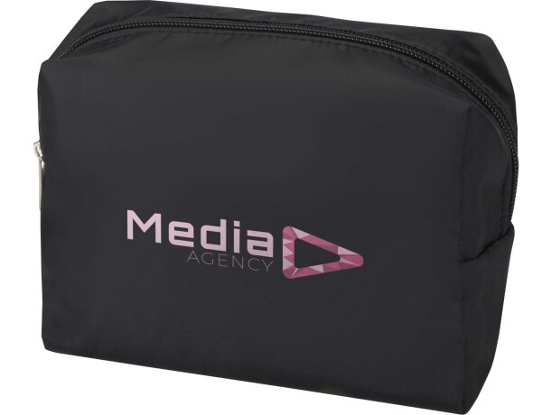 Bolsa de aseo Muse en RPET certificado GRS Negro intenso detalle 1