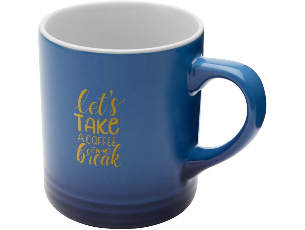 Taza cerámica Laguna 330ml con efecto degradado brillante Azul real detalle 10