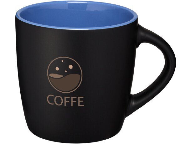 Taza cerámica Riviera 340ml mate con interior de color Negro intenso/azul detalle 9