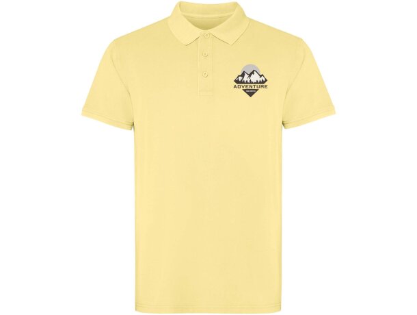 Polo manga corta unisex Cobain Roly acabado vintage Amarillo detalle 15