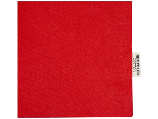Bolsa tote con refuerzos algodón reciclado certificado GRS Madras Rojo detalle 20