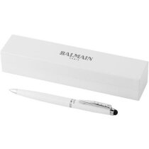 Bolígrafo de metal con puntero para tablet en estuche personalizado blanco Bolígrafo de metal con puntero para tablet en estuche personalizado blanco