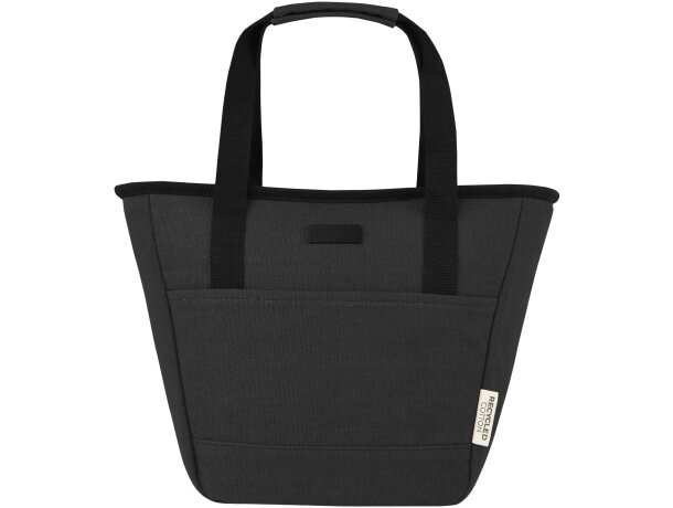 Bolsa térmica Joey 6L algodón reciclado certificado GRS Negro intenso detalle 2