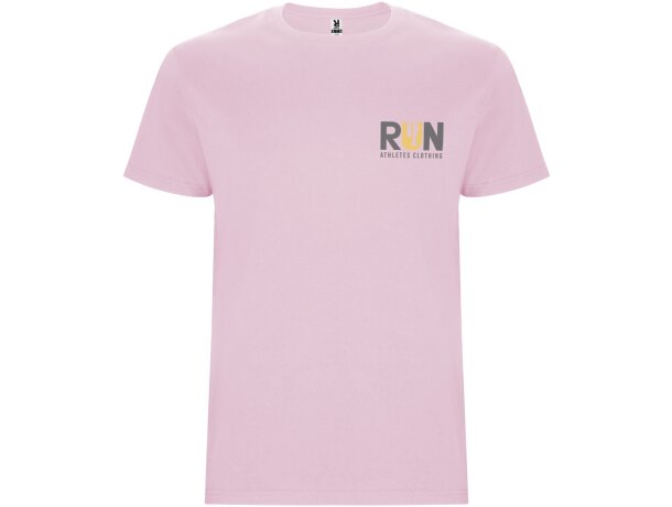 Camiseta manga corta hombre Stafford Roly algodón 190 g/m² Rosa claro detalle 97