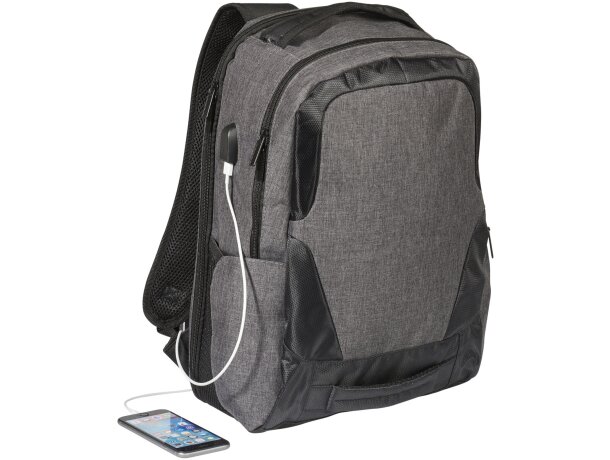 Mochila para ordenador personalizada 17 poliéster Overland Carbón detalle 3