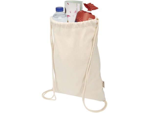 Bolsa con cuerdas Peru Blend de algodón reciclado GRS 5L Natural detalle 3