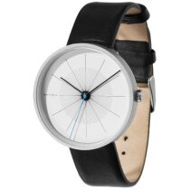 Reloj de regalo analógico con correa de piel personalizado negro intenso Reloj de regalo analógico con correa de piel personalizado negro intenso