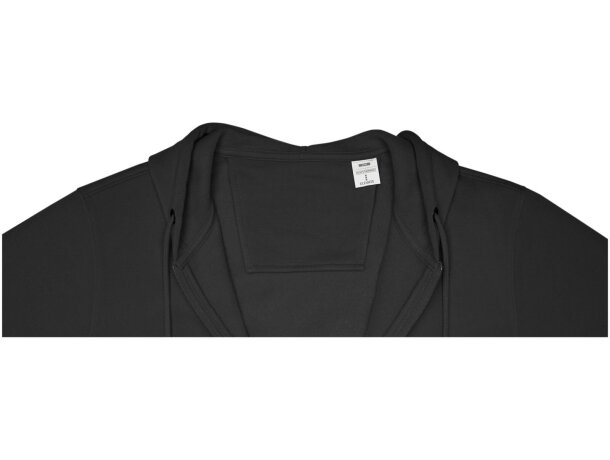 Sudadera con capucha y cremallera completa hombre Theron Negro intenso detalle 38