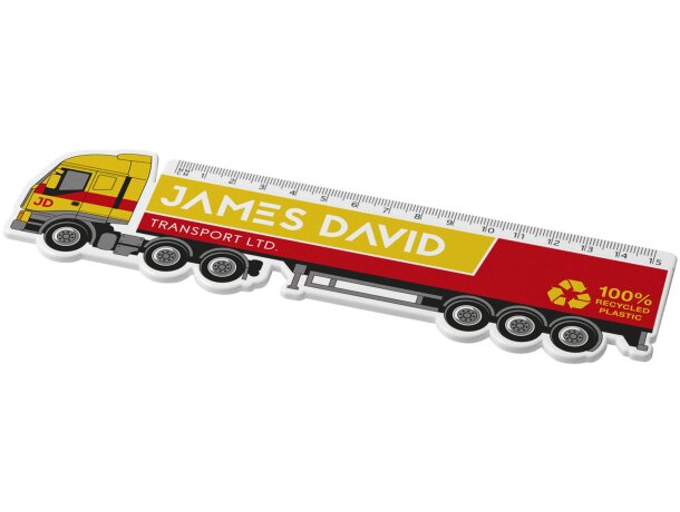 Regla plástico reciclado forma camión Tait 15 cm Blanco detalle 3