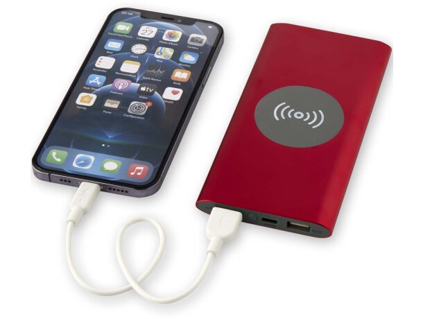 Batería externa inalámbrica Juice 8000 mAh aluminio reciclado Rojo detalle 13