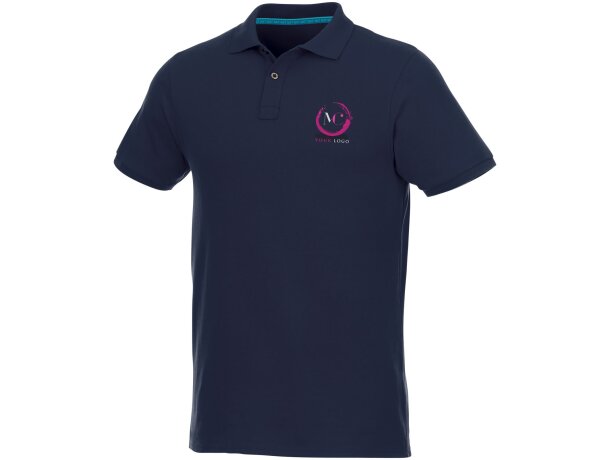 Polo de manga corta de material reciclado orgánico GRS para hombre Beryl con logo