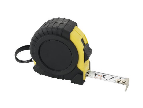 Flexómetro de 5 metros con pulgadas personalizado negro intenso Flexómetro de 5 metros con pulgadas personalizado negro intenso