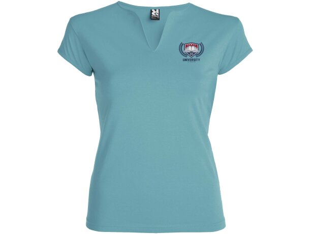 Camiseta manga corta mujer Belice Roly entallada cuello v detalle 27