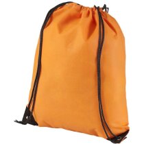 Mochila no tejido con cierre de cordón naranja Mochila no tejido con cierre de cordón naranja