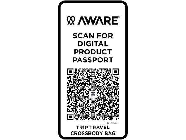 Bolsa bandolera de viaje reciclada Trip Aware con trazabilidad detalle 17
