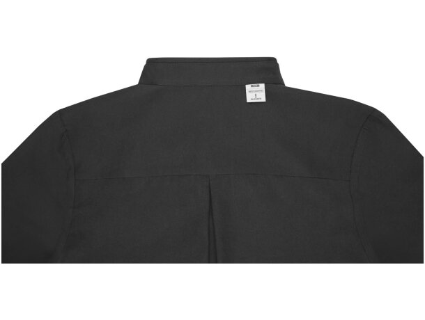 Camisa manga larga hombre Pollux Oxford CVC personalizable Negro intenso detalle 24