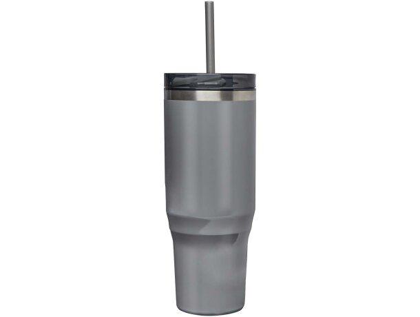 Vaso térmico con pajita Melbourne 1200ml acero reciclado Gris detalle 14