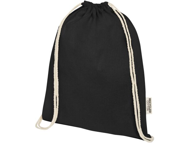 Bolsa con cordón Oregon de algodón reciclado certificado GRS Gris detalle 25