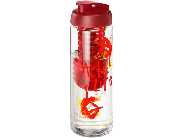 H2O Active® Vibe Bidón e infusor con tapa Flip de 850 ml Transparente/rojo detalle 7