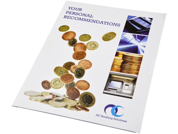 Carpeta Guild A4 blanca certificada FSC con tarjetero integrado Blanco detalle 2