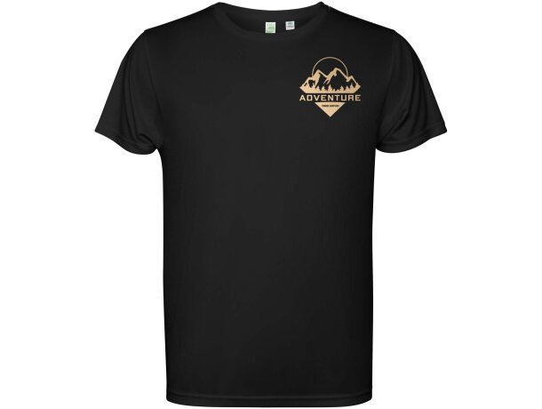 Camiseta técnica hombre Estoril Roly poliéster reciclado Negro intenso detalle 13