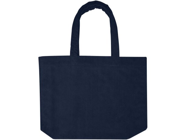 Bolsa tote de rizo reciclado GRS Siam con asa desplegable Azul marino detalle 2
