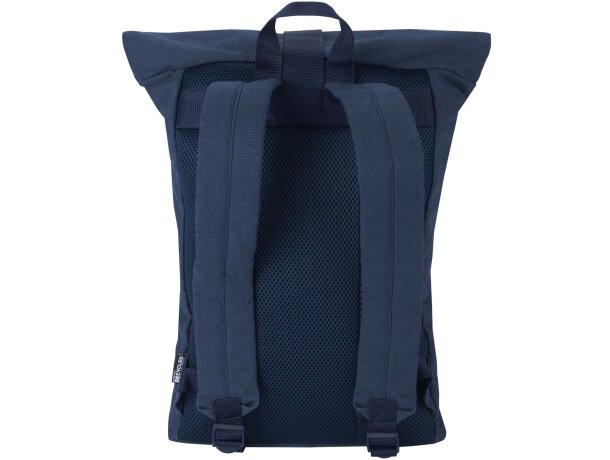 Mochila enrollable 16L con material reciclado certificado GRS Azul marino detalle 9