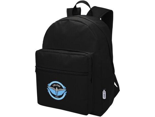 Mochila para niños personalizada Retrend 16L sostenible Negro intenso detalle 25