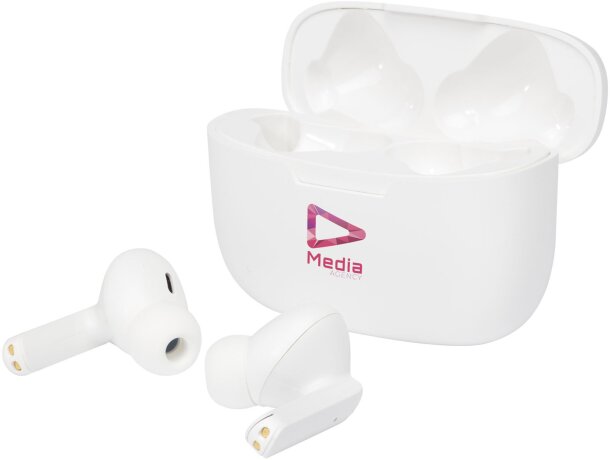 Auriculares inalámbricos Bluetooth Essos con emparejamiento auto Blanco detalle 1