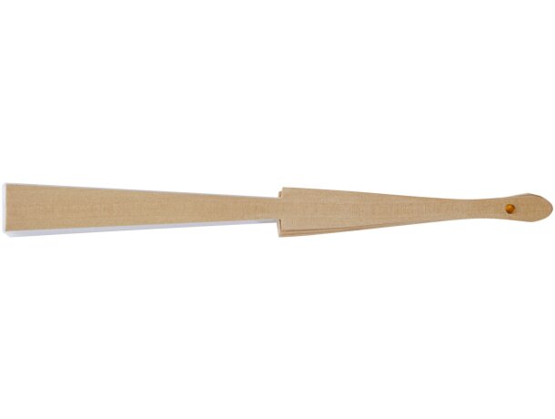Abanico Manuela de madera y poliéster personalizable Blanco detalle 2