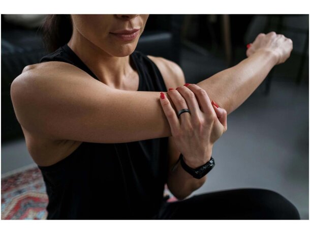 Anillo inteligente Prixton Orbyt con monitoreo cardíaco Negro intenso detalle 4
