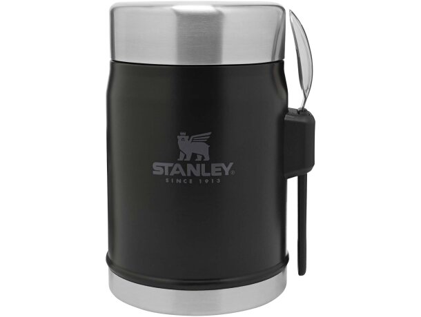 Tarro Stanley Legendary 400ml con cuchador acero inoxidable Negro mate detalle 2