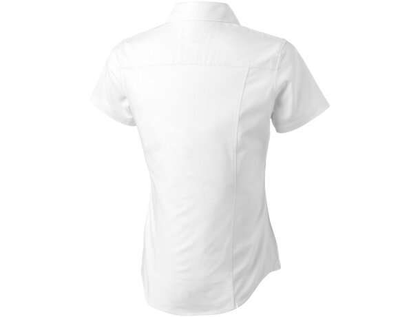 Camisa tipo Oxford de manga corta de mujer Manitoba Blanco detalle 2