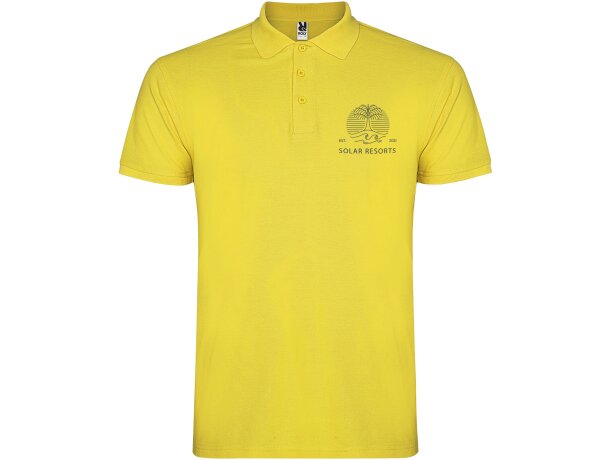 Polo manga corta hombre Star Roly 100% algodón piqué 200 g/m² Amarillo detalle 9