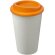 Vaso de plástico con tapa de rosca polipropileno reciclado 350ml Blanco/naranja