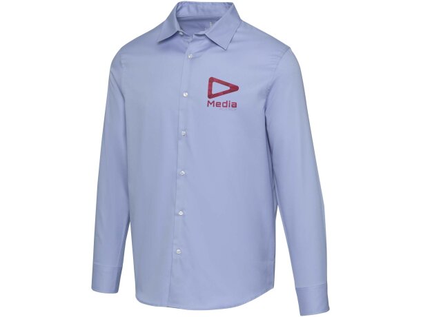 Camisa sarga Citrine hombre algodón BCI certificado 185 g/m² Azul claro detalle 8