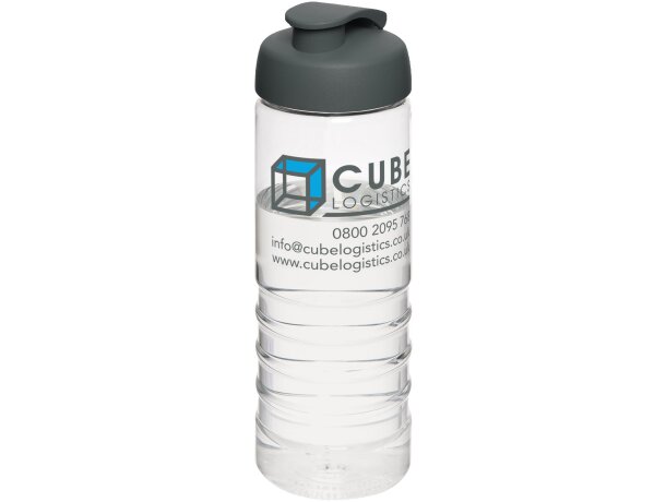 H2O Active® Treble Bidón deportivo con tapa Flip de 750 ml Transparente/gris detalle 1