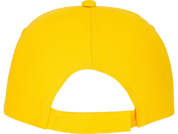 Gorra promocional de 5 paneles con impresión personalizada Amarillo detalle 10