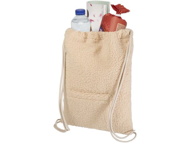 Mochila de cuerdas Bear 9l en sherpa reciclado certificado grs Natural detalle 3