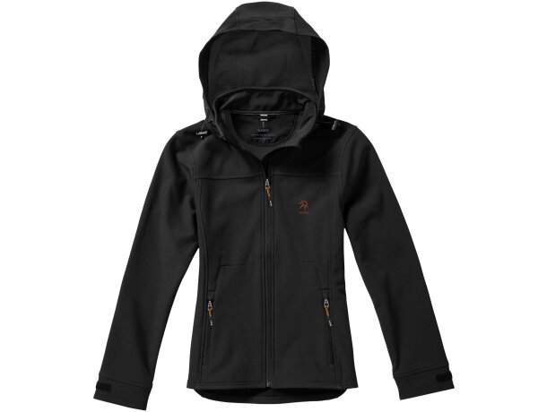 Chaqueta softshell mujer Langley corte entallado impermeable Negro intenso detalle 29