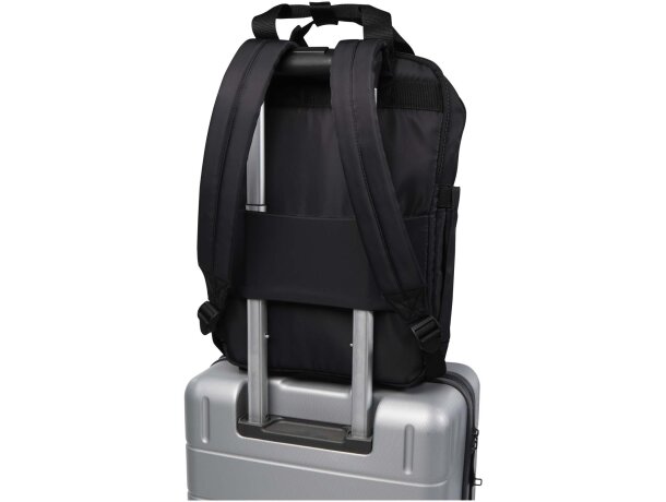 Mochila reciclada de viaje Trip Aware para portátil de 14 Negro intenso detalle 4