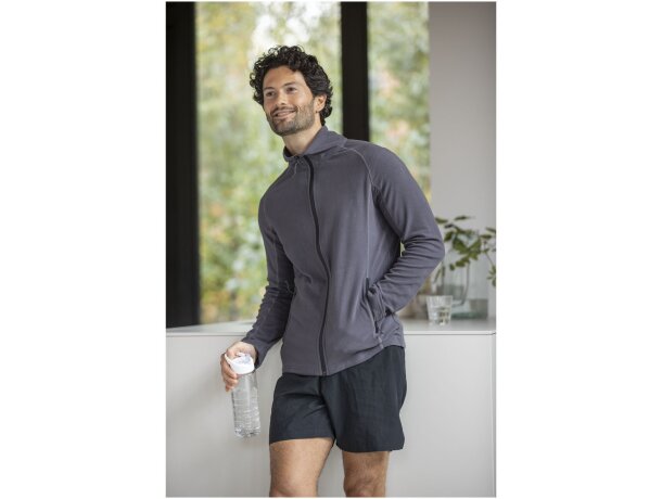 Chaqueta polar para hombre Zelus con cremallera reversible Gris tormenta detalle 35