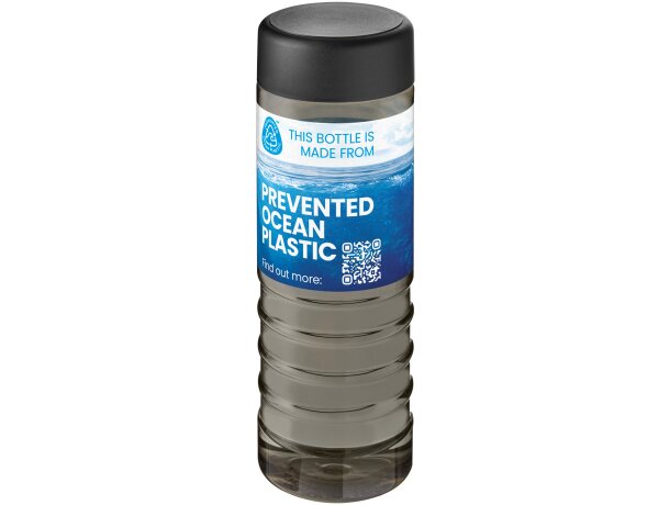 Bidón 750ml Eco Treble con tapa rosca plástico oceánico reciclado Carbón/negro intenso detalle 1