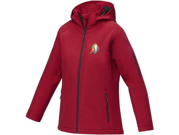 Chaqueta softshell acolchada Notus para mujer con capucha Rojo detalle 1