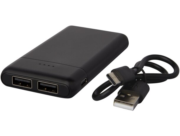 Batería externa 5000 mAh Odyssey con doble salida USB Negro intenso detalle 15