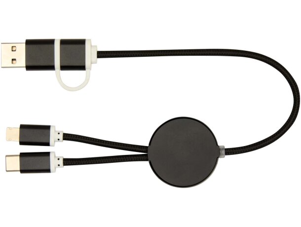 Cable 5 en 1 Alasia aluminio reciclado carga rápida Negro intenso detalle 3
