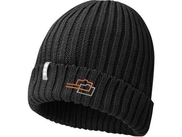 Gorro orgánico Ives Negro intenso detalle 11