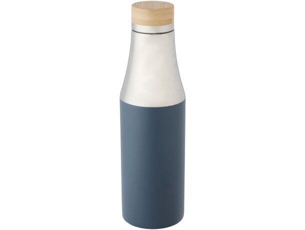 Botella de acero inoxidable con aislamiento al vacío de cobre de 540 ml con tapa de bambú Hulan Azul hielo detalle 15