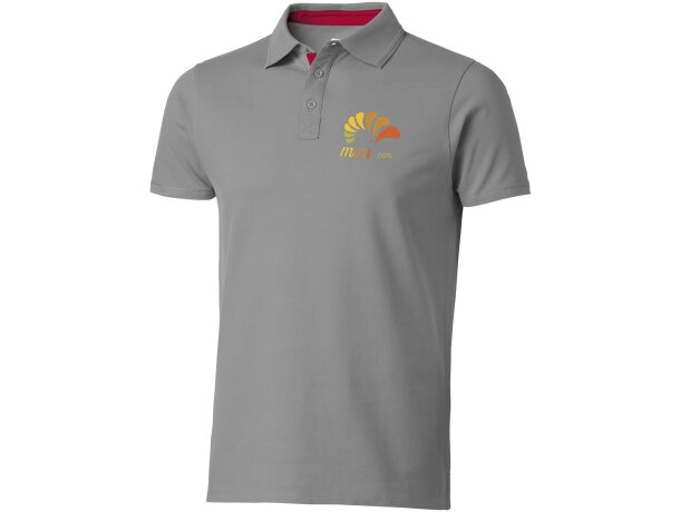 Polo para personalizar unisex 100% algodon 220 gr Gris/rojo detalle 9