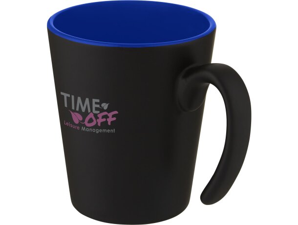 Taza de cerámica con asa Oli 360 ml personalizable Azul/negro intenso detalle 13
